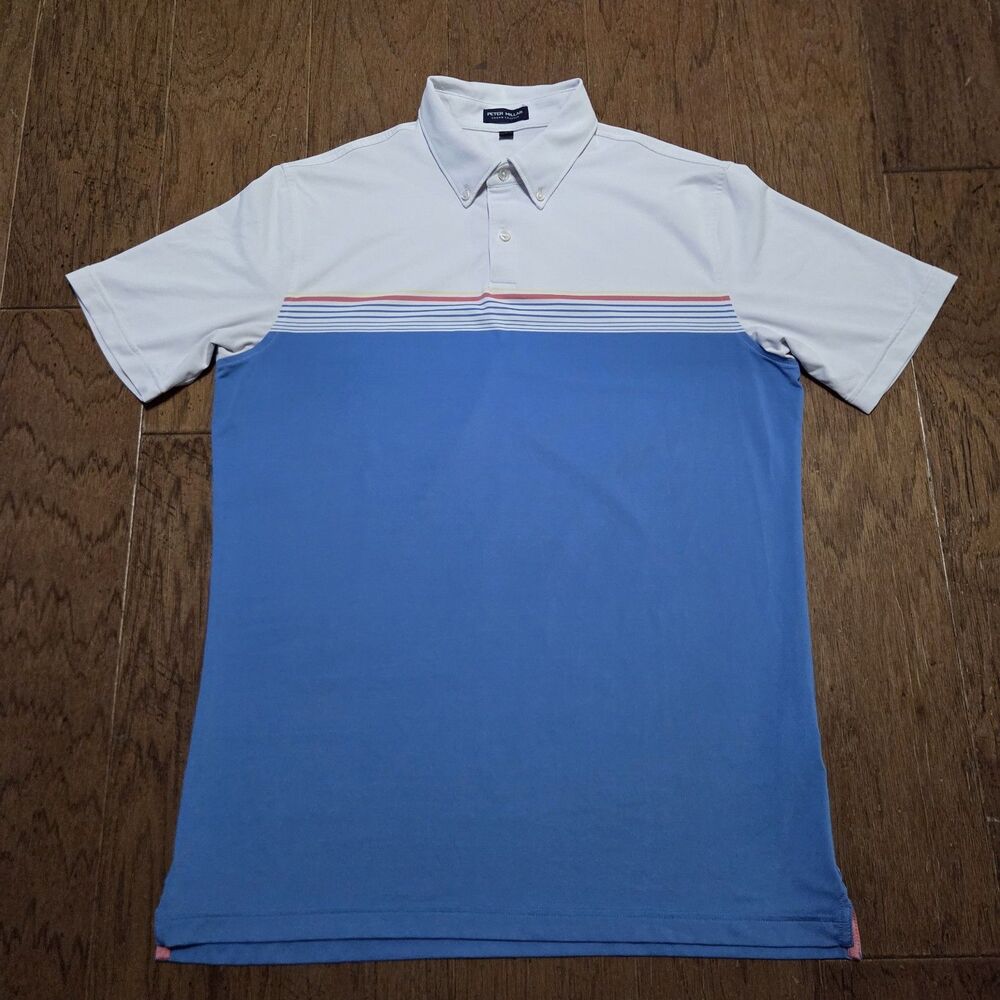 Peter Millar Polo Shirt Crown Crafted Mens Large Short Sleeve Golf Performance